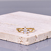 Teardrop 304 Stainless Steel with Clear Cubic Zirconia Finger Rings for Women FS-WG6614B-01-1