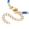 Brass Evil Eye Link Chain Bracelet with Glass Beaded for Women BJEW-JB09385-3