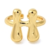 Initials Brass Open Cuff Ring for Women RJEW-N046-02H-G-2