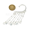 Brass Star & Glass Teardrop Tassel Earrings EJEW-JE05517-3