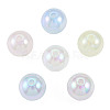 Rainbow Iridescent Plating Acrylic Beads OACR-N010-073B-2