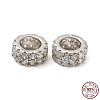 Rhodium Plated 925 Sterling Silver Spacer Beads STER-K176-05P-1