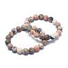Natural Zebra Jasper Bead Stretch Bracelets BJEW-K212-A-035-2