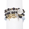 5Pcs 5 Style Natural Lava Rock & Natural Quartz & Synthetic Hematite Stretch Bracelets Set BJEW-JB08739-4