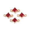 Brass Pave Glass Rhombus Links Connector Charms X1-GLAA-Q088-001J-1