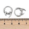 Horn 316 Surgical Stainless Steel Hoop Earrings EJEW-G416-28AS-5