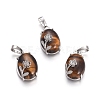 Natural Tiger Eye Pendants G-L512-I22-1