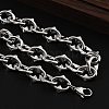 304 Stainless Steel Spiked Oval Link Chain Necklaces for Women Men NJEW-A043-01P-3