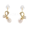 Natural Pearl Ear Studs EJEW-P256-43G-1