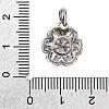 925 Sterling Silver  Moissanite Rhinestone Flower Charms STER-D308-01A-P-3