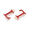 Rack Plating Alloy Enamel Pendants ENAM-T024-53L-G-2