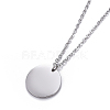 Non-Tarnish 304 Stainless Steel Cable Chains Pendant Necklaces NJEW-F267-15P-2