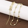 Brass Oval Ball Chain Necklaces for Men Women X-NJEW-L012-03G-1