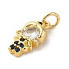 Brass Micro Pave Clear Cubic Zirconia Pendants KK-R162-021A-G-2