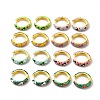 Flower Enamel Hoop Earrings EJEW-H091-04G-1