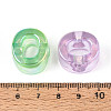 UV Plating Transparent Acrylic European Beads OACR-M027-02O-4