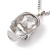 Alloy Skull with Star Pendant Necklace with 201 Stainless Steel Box Chains NJEW-E016-11AS-3