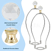 Glass Crystal Lamp Finials with Iron Finish Base FIND-WH0148-176B-3
