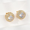 Brass Micro Pave Clear Cubic Zirconia Clip-on Earrings EJEW-H154-11B-G-1