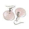 Rack Plating Brass Flat Round Dangle Earrings for Women EJEW-B064-01P-06-2