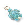 6Pcs 2 Colors Dyed Synthetic Turquoise Pendants PALLOY-JF05173-01-4