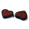 Food Grade Heart with Word Love Silicone Focal Beads SIL-NH0001-01B-2