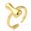 Initials Brass Open Cuff Ring for Women RJEW-N046-02I-G-1