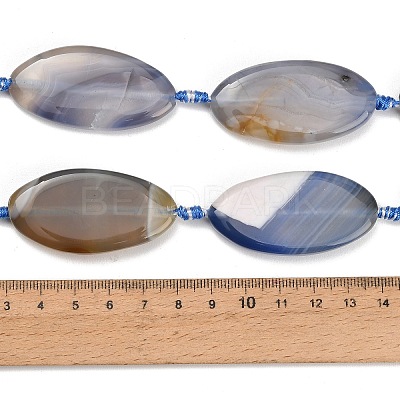 Natural Banded Agate Beads Strands GG-CBAB074-01-1