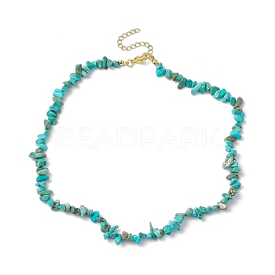 Natural Howlite Chip Beaded Necklace NJEW-JN04616-07-1