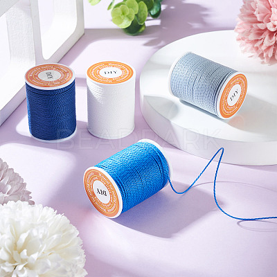 4 Rolls 4 Colors Round Waxed Polyester Cord YC-TA0001-21B-1