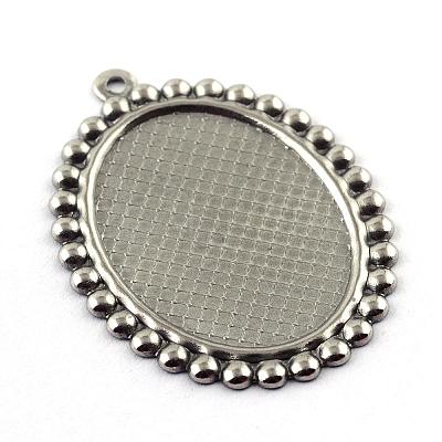 Tarnish Resistant Pendant Cabochon Settings STAS-Q194-17-1