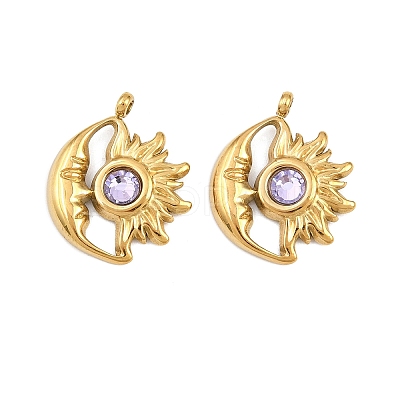304 Stainless Steel Rhinestone Pendants STAS-Z166-24G-06-1