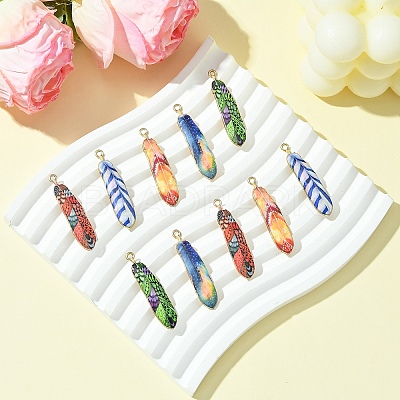 10Pcs 5 Colors Rack Plating Alloy Pendants FIND-YW0005-31-1