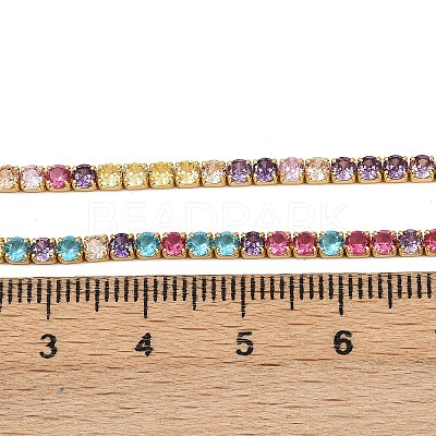 925 Sterling Silver Colorful Cubic Zirconia Chains STER-C016-02A-G01-1