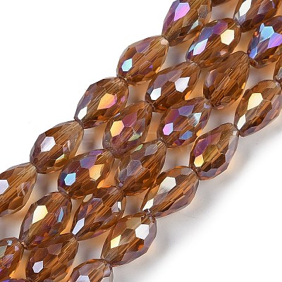Transparent Electroplate Glass Beads Strands EGLA-N013-T6mm-B16-1