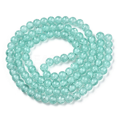 Baking Paint Crackle Glass Bead Strands X-DGLA-Q023-8mm-YS19-A-1