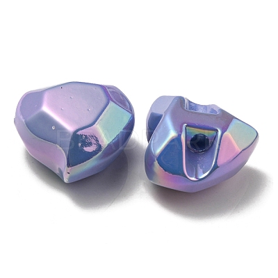 UV Plating Rainbow Iridescent Acrylic Beads OACR-P010-03H-1