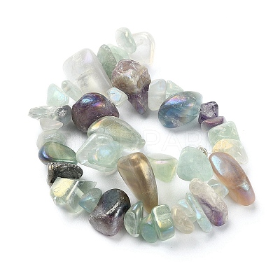 Electroplated Natural Fluorite Beads Strands G-YW0001-41-1