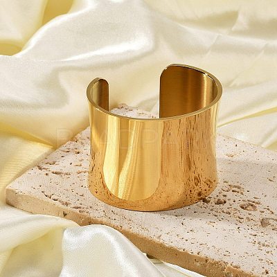 304 Stainless Steel Open Cuff Bangles BJEW-U015-01G-1