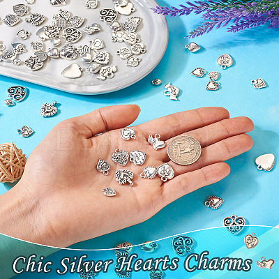 100Pcs 20 Styles Tibetan Style Alloy Pendants FIND-TA0003-59-1