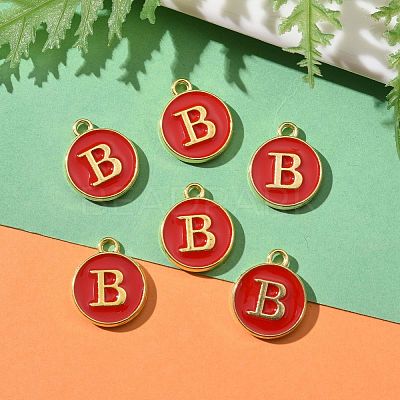 Golden Plated Alloy Enamel Charms X-ENAM-S118-03B-1