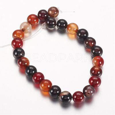 Natural Agate Beads Strands G-G515-8mm-04-1