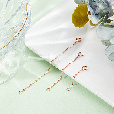 9Pcs 3 Style 925 Sterling Silver Cable Chain Extender FIND-BBC0003-31-1