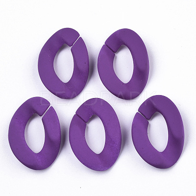Opaque Spray Painted Acrylic Linking Rings OACR-R249-03A-1