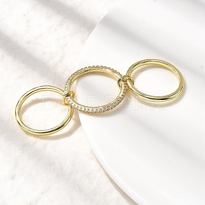 Brass Micro Pave Cubic Zirconia Finger Rings RJEW-P166-01B-G-1