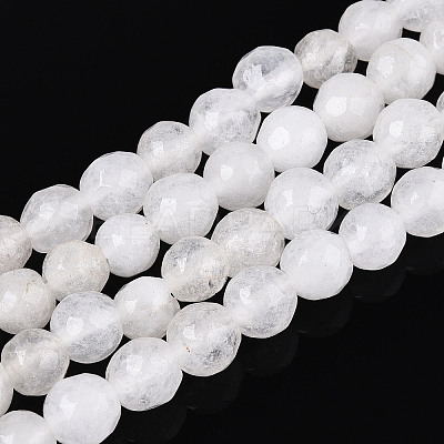 Dyed Natural White Jade Beads Strands G-T139-6mm-60-26-1