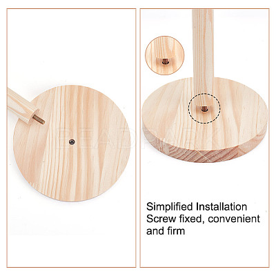 Pine Wood Paper Towel Holder AJEW-WH0567-48A-1