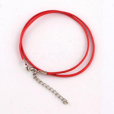 Waxed Cotton Cord Necklace Making MAK-S032-2mm-M-1