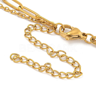 304 Stainless Steel Bowknot Pendant Necklaces LS-NJEW-L182-001G-06-1