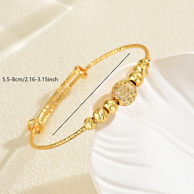 Vintage Brass Micro Pave Cubic Zirconia Cuff Bangles for Women WD2159-1-1